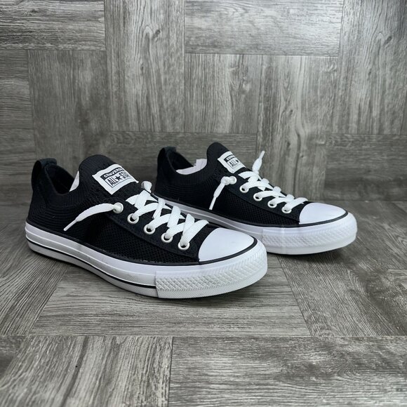 Converse CTAS Shoreline Knit Youth size 4/Women's 5.5 Black White Slip On Shoes - Picture 5 of 8